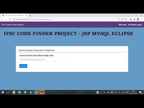 IFSC Code Finder Portal Project || JSP MYSQL Eclipse