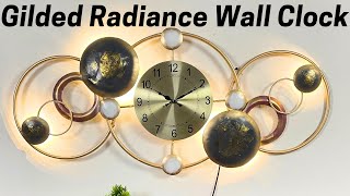 Gilded Radiance A Timeless Metal Wall Clock with LED and Gold Foil Accents @antaryuga screenshot 2