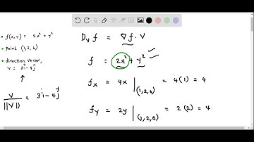 Calculus Rate of change of f at given point in the direction of vector