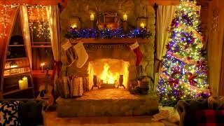 Cozy Christmas Ambience | Relaxing snowstorm, fireplace | Winter wonderland ASMR