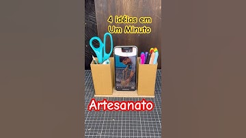 4 idéias com Papelão em um Minuto #artesanato #diycraftsideas #cardboardcraft #ideiasbrilhantes