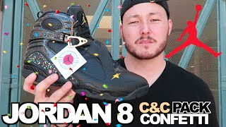 jordan 8 confetti on feet