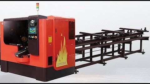 FEDA automatic saw cutting machine connecting with double end chamfering machine