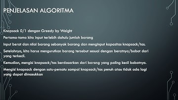 Algoritma Greedy pada Knapsack Problem