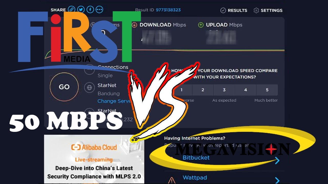 Megavision vs First Media  Review Megavision Gold 50Mbps, Speed test, gaming , streaming, download