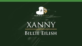 Billie Eilish - xanny - LOWER Key (Piano Karaoke / Sing Along)