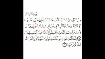 سورة الحجرات 4 القسم الرابع تكرار كيفي من .. وإن طائفتان من المؤمنين .. إلى .. لعلكم ترحمون #quran