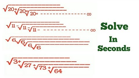 Square root infinite series | Square Root | Maths tricks | Improve your maths ||