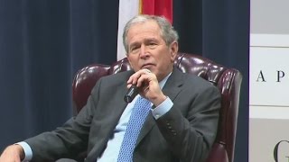 George W. Bush explains book about his father