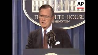 In the first news conference of his presidency, President George H.W. Bush today engaged in an upbea