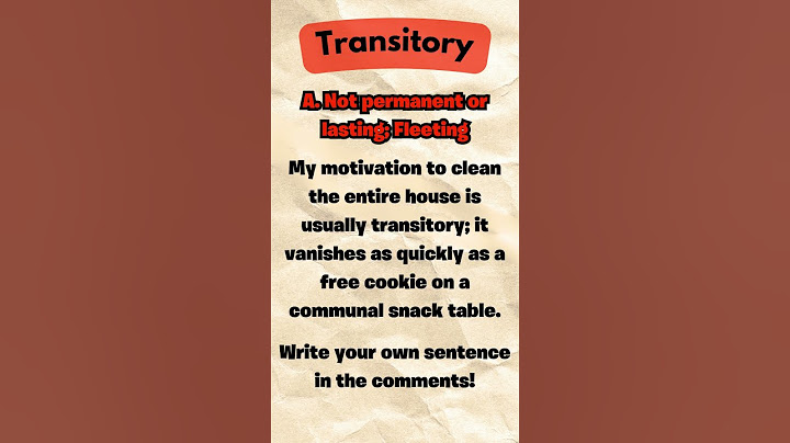 Word of the Day: Transitory – Meaning & Examples Explained! #vocabulary #SAT #satvocabulary
