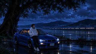 🌧️ Cozy R34 Rainy Night 🌙 | 1999 Skyline GT-R + Real Engine Idle | Sleep • Study • Relax