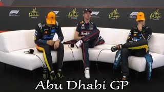 Formula 1 Qualifying Press Conference  -  Abu Dhabi GP | Max Verstappen, Lando Norris, Oscar Piastri