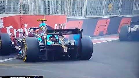 F2 2021 Azerbaijan Race 2 Armstrong Crashes