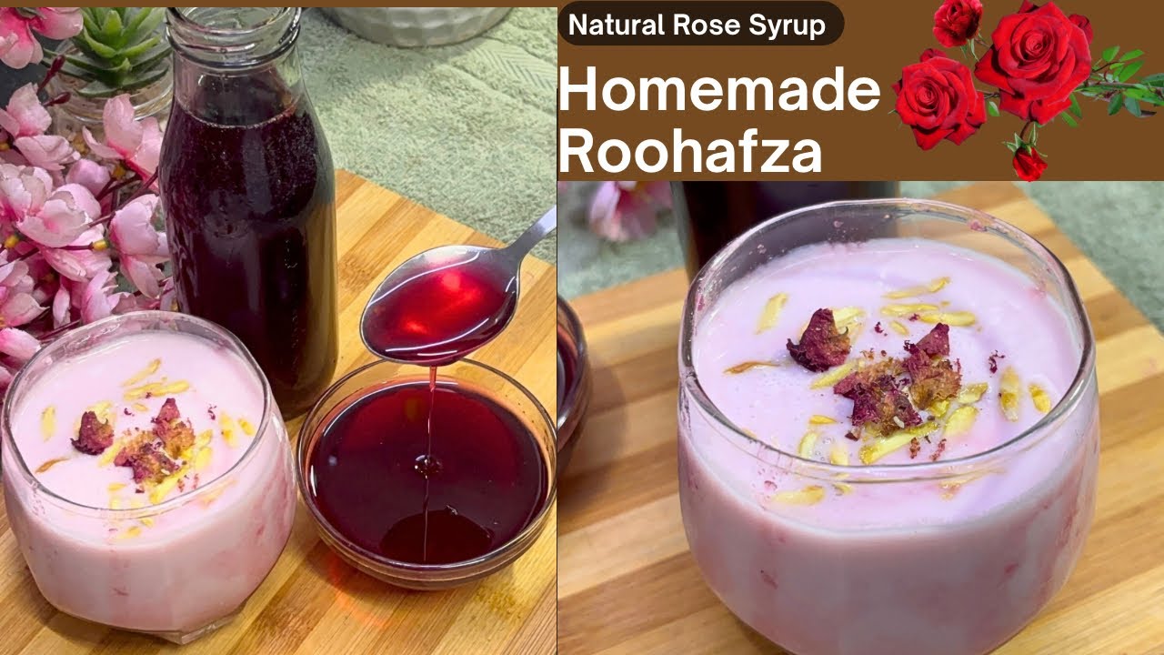 Homemade Rose Syrup | How to Make Roohafza at Home | Gulab ka Sharbat recipe |