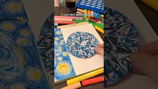 Cut-out sketchbook page ideas ✨ diamond & space #acrylicmarkers #sketchbookart #coloring #art