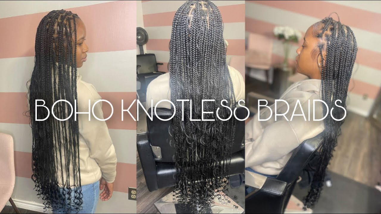 BOHO KNOTLESS BRAIDS How I prepare my natural hair for braids PrePoo YouTube