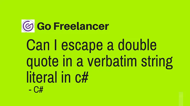 Can I escape a double quote in a verbatim string literal in c#