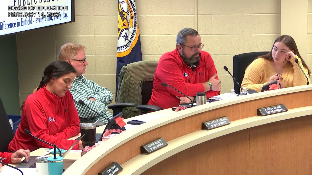 Enfield, CT Board of Education February 14, 2023 YouTube