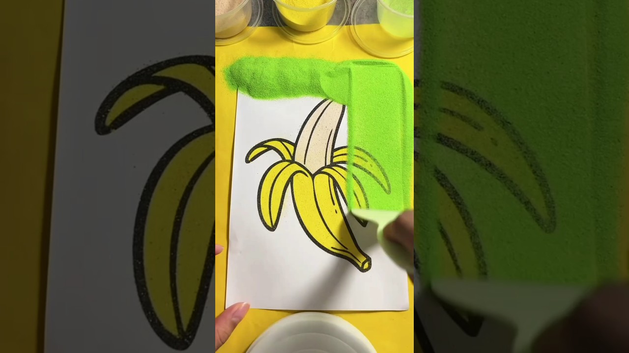 banana sand drawing 