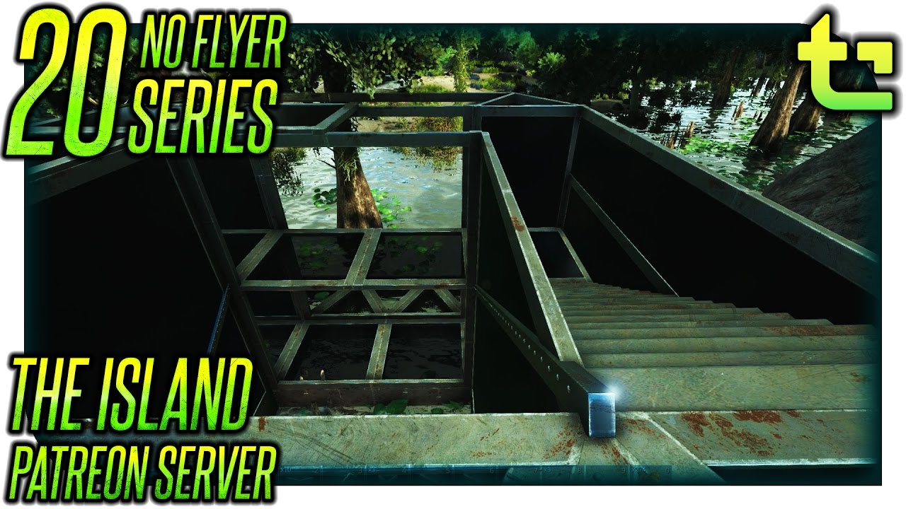 Ark Flyer Base Ark The Island || No Flyer E20 - Swamp Base Finishing the Stairs ...