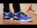 air jordan 3 blue cement on feet