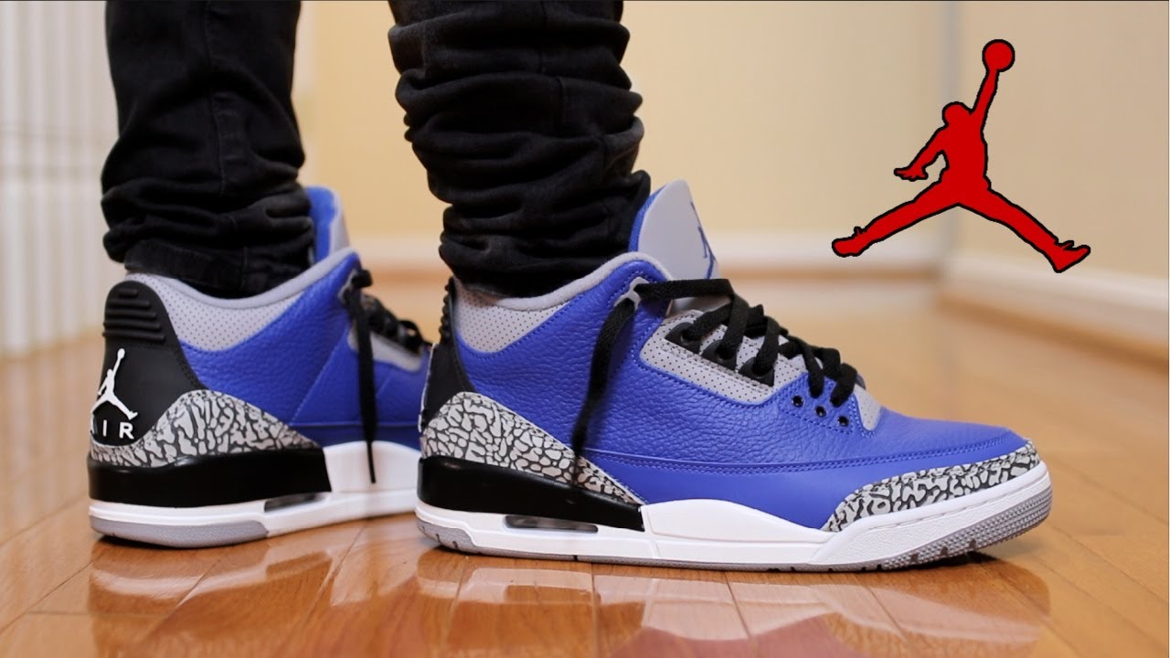 blue cement 3s on feet