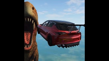 Sports Car Takes on the Dino-Jump Challenge in Cliff Map | #beamngdrive #carjumparena #carcrash