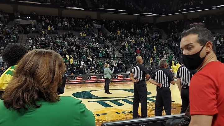 Christine Newton singing the National Anthem (17th...