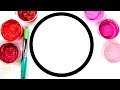 Painting a circle and birt.ay cake painting pages children learn to color with paint