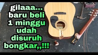 bongkar gitar cort ori, hati hati hancur kaya gini - sudat gitar