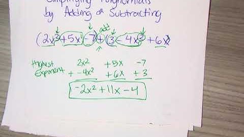 6.1 Notes: Adding and Subtracting Polynomials