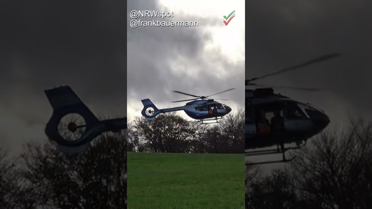 Polizeihubschrauber hebt ab - Hummel 4 startet - Hubschrauberstart 