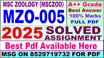 MZO 005 solved assignment 2025 || mzo 005 solved assignment 2025 in English || ignou mzo005 2025