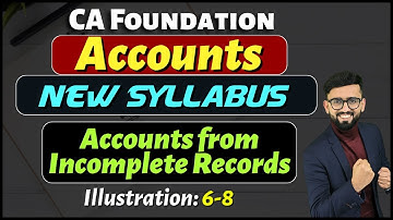 Accounts from Incomplete Records | Illustration 6-8 | New Syllabus - CA Foundation Accounts |