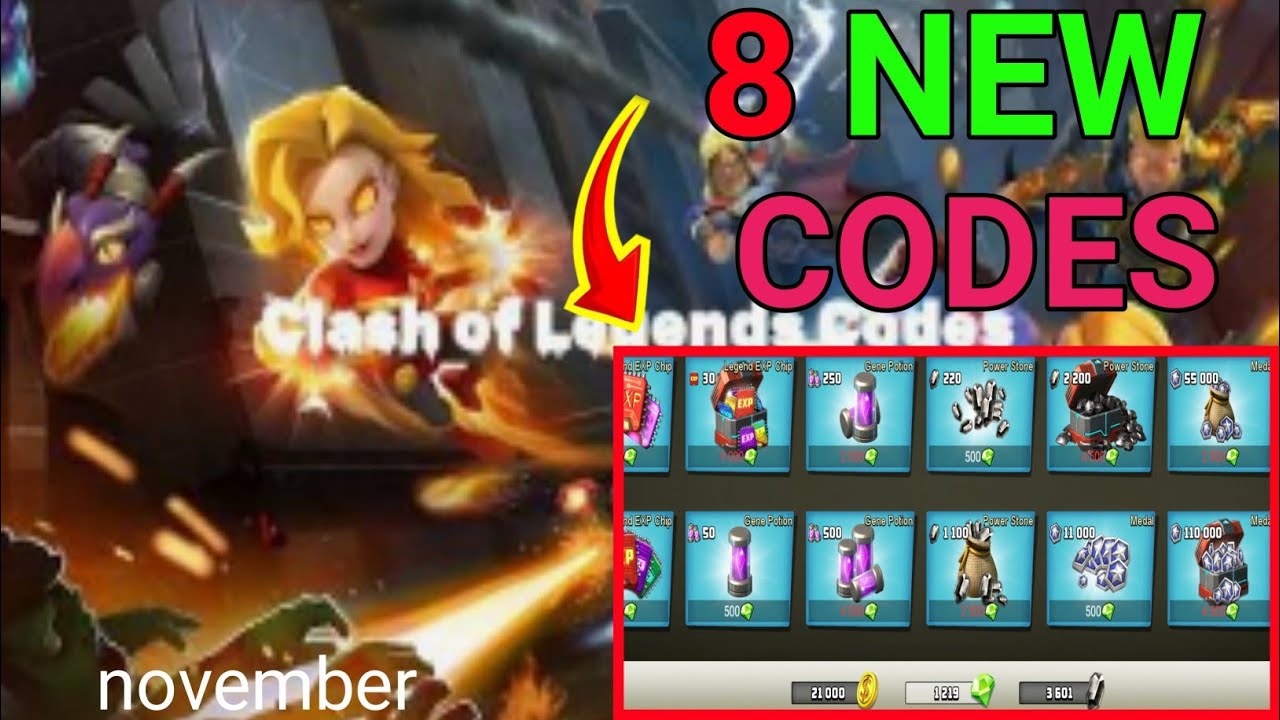 🔥НОВЕЙШИЕ 💥 ПОДАРОЧНЫЕ КОДЫ CLASH OF LEGENDS 2025 | КОДЫ CLASH OF LEGENDS НОЯБРЬ 2025♥️