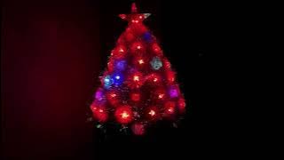 60CM The Multicolour Fibers And LED RGB Star With Square Lantern White Christmas Tree 60FPS
