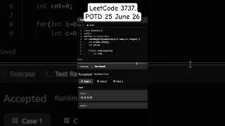 LeetCode 3737. Count Subarrays With Majority Element I | POTD 25 June 26 #leetcode #coding #cpp