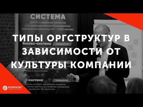 Типы оргструктур в зависимости от культуры компании