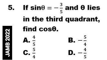 JAMB 2023:  (5) |Jamb Mathematics 2022 Past Questions | Complete Solution