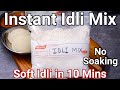 Homemade Instant Idli Premix Recipe - Soft &amp; Moist Idli in 10 Minutes | Idli Mix - Just add Water