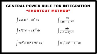 GENERAL POWER RULE OF INTEGRATION SHORTCUT METHOD || INTEGRAL CALCULUS