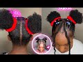 💖💦sleek space bun hairstyle on  4C natural hair | 💅🏼 TRENDY HAIRSTYLE TO TRY OUT🤎