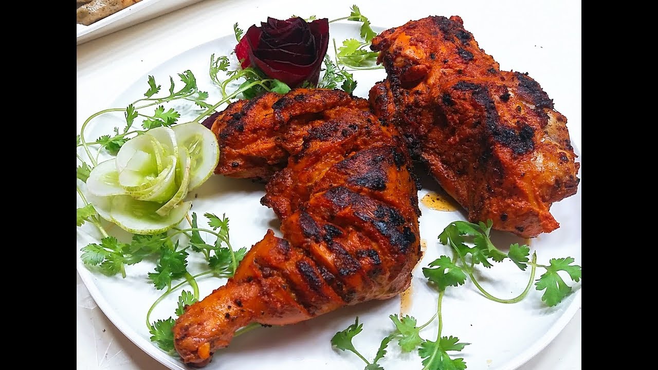 TANDOORI CHICKEN WITHOUT OVEN/TANDOORCHICKEN PLATTER YouTube