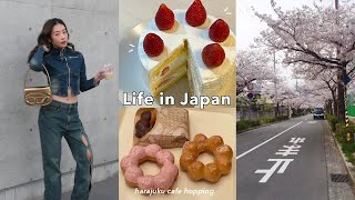Living in Japan 🍰 new apartment in japan, strawberry shortcake baking, cafe hopping in Harajuku!