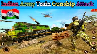 Indian Army Train Gunship Attack - Indian Train Driving Games - Android Games 2020 screenshot 1