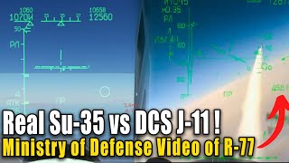 DCS World - Real Su-35 vs J-11 sim tested R-77 use. Russian MOD video Ukraine (Ghost of Kyiv Radar)