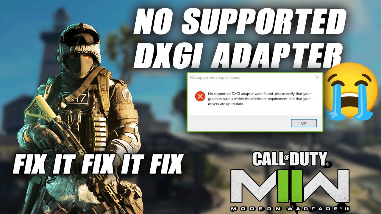 How to easily fix DXGI adapter error in Modern Warfare 2