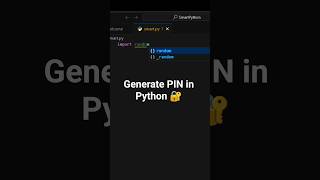 Python Random PIN Generator in 10 Seconds 🔐 #python #coding #shorts