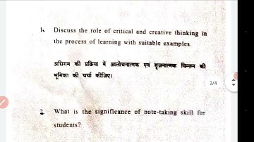 Sol 4th semester Education: Reflective learning question paper